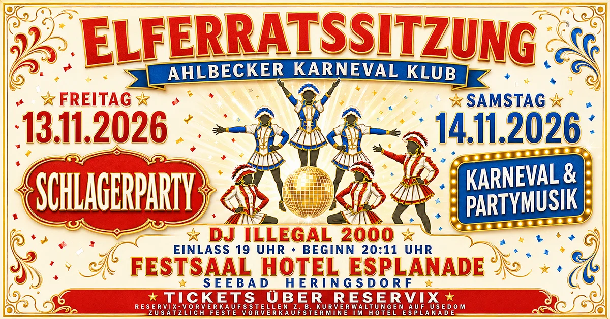 Elferratssitzung mit Schlagerparty
